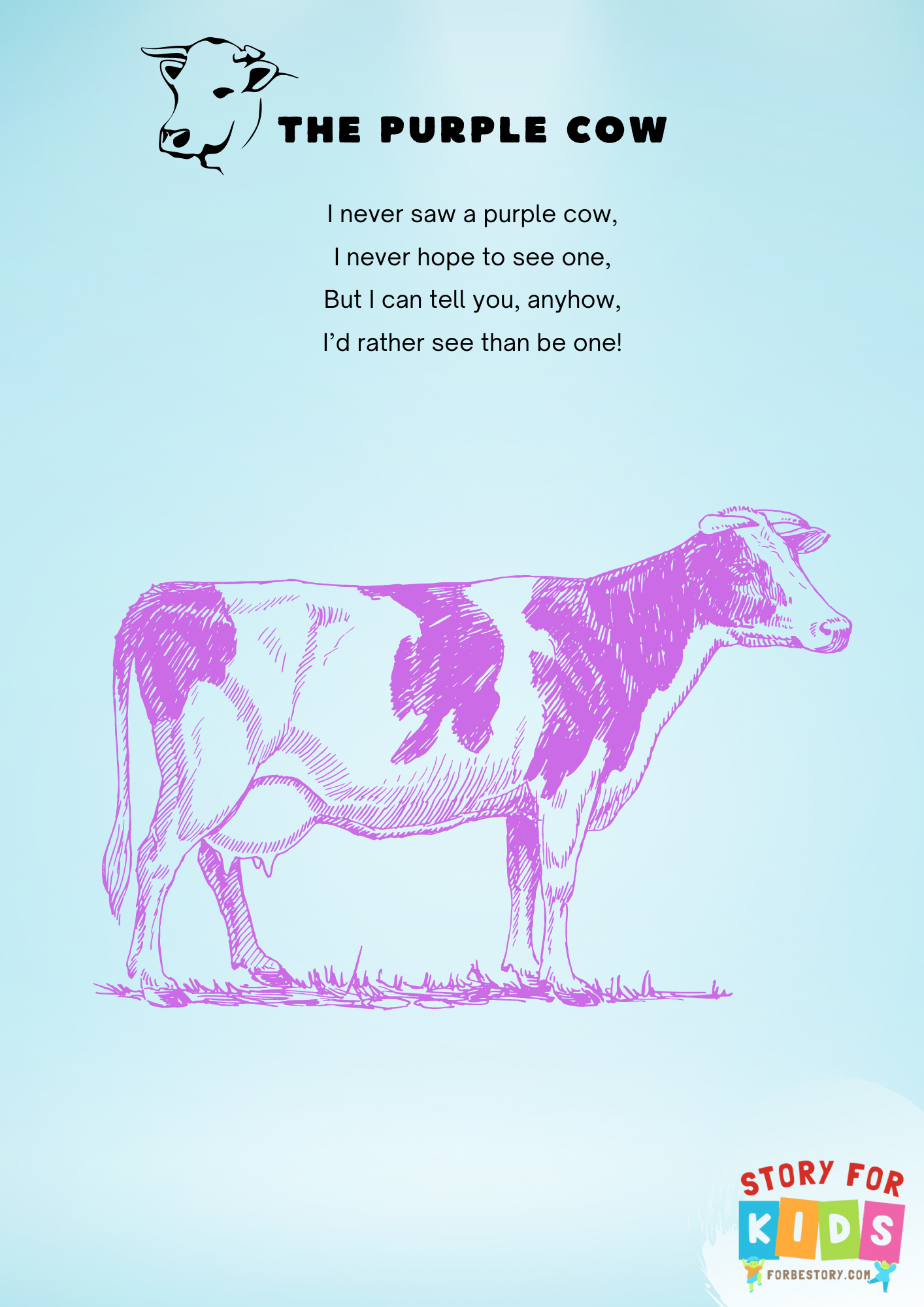 The Purple Cow - Nursery Rhymes - forbestory.com - story for kids