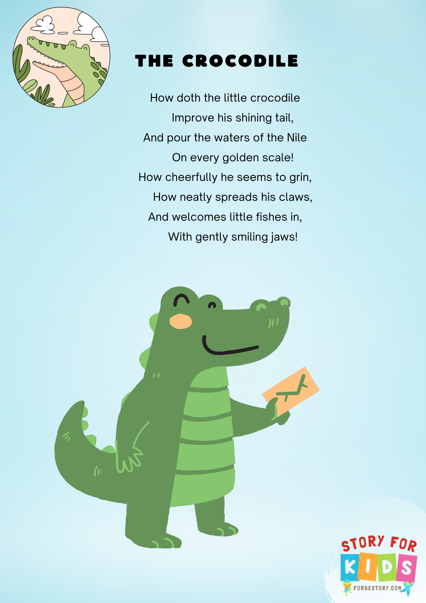 The crocodile - Nursery Rhymes - forbestory.com